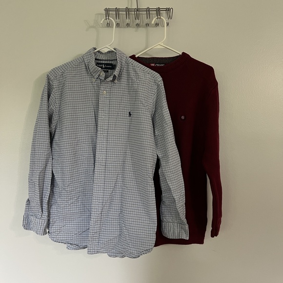 Polo Ralph Lauren Other - 2 Classic Ralph Lauren Medium 1 Red Pullover Sweater + 1 Long Sleeve Dress Shirt